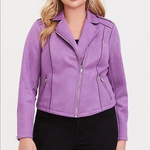 NWT Purple Suede Moto Jacket